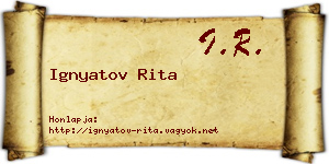 Ignyatov Rita névjegykártya